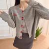 Winter New Casual Versatile Crew Neck Single-breasted Loose Knitted Cardigan Sweater Women