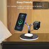 3 In 1 Magnetic Wireless Charger Stand With Lamp For iPhone 12 13 14 Mini Pro Max/Apple Watch 15W Fast Charging Dock Station For Airpods Pro