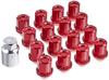 RAYS Aluminum Lock Nut Set for L32 M12 X Red 74020001113RD & 4H, 1.5, Anodized,