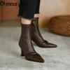 Fashion Autumn Winter Women Slim Ankle Boots Fashion Elegant Pointed Toe Shoes High Heel Women's Morder Short Booties