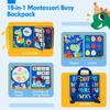 Toddler Busy Board Montessori Toys Learning Educational Activities Travel Toy Dinosaur Dress Up  Sensory Life Skill Backpack