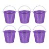 PATIKIL X Small Metal Buckets with Pack of 6 Mini Galvanized Buckets for Party Purple 7" 6.4" Handles, Crafts, Favors, Decorations,