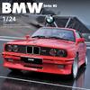 1:24 BMW M3 1988 Street Car Diecast Alloy Metal Model Car 3 Gears Pull Back Steering Collection Hobby Decoration Ornaments Boys Children Gift