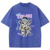 Street Women Cotton Washed T-Shirt Here Explore Space Astronaut Prints Print Tee Shirt Loose Tops Casual Female Clothes