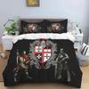 Medieval Knights Templar Patterns Comforter Bedding Set,Duvet Cover Bed Set Quilt Cover Pillowcase,King Bedding Set