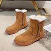 Women's Shoes 2024 Winter Hot Selling New Flat Snow Women's Boots Plush Warm Fashion Short Boots Round Toe Ankle Women's Shoes