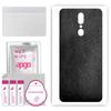 apgo Protective Skin Sticker for the Back Compatible with Oppo F11, Wrap Film, Foil, Vinyl - Pattern Black Leather