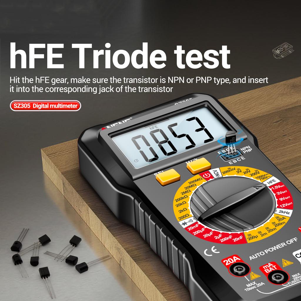 ANENG SZ305 Multimeter Capacitor Testers Professional 1999 Counts Smart Voltmeter Ohm Meter Fast