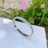 High-End Women's Silver Titanium Steel Zircon Bangle Bracelet