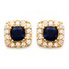 [J6047] - Gold Plated 'Victorina' White Sapphire Earrings - 9x9 Mm
