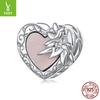 925 Silver Heart Flower Elf Beaded Cross-Border Diy Bracelet Accessories S925 Sterling Silver Jewelry Accessories