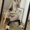 With Coat Autumn and Winter Turtleneck Temperament Dress Knee-knit Loose and Thin Bottom Long Dress New Sweater
