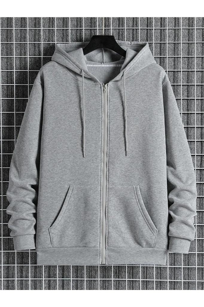 Women's Style Big Size Sweatshirt Zippered Hooded Oversize Sweatshirt