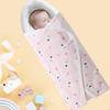 Baby Swaddle Wraps with Hat for Bath Pool Beach Shower Cartoon Sleep Blanket Pink