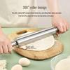 Stainless Steel Seamless Rolling Pin for Dough, Dumplings, Noodles, and Baking