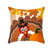 Autumn Harvest Thanksgiving Cushion Cover New Arrival Turkey Pumpkin Peach Skin Printed Cushion