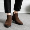 Retro Mens Wide Width Suede Chelsea Boots British Style Ankle Boots Autumn Winter Casual Shoes Comfortable Slip On Boots