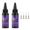 V Light Hair Extensions Glue, UV Hair Extensions Glue,UV Glue for V-Light Hair Extensions Machine, Transparent(30g/2 Pack)