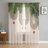 Boho Abstract Leaves Plants Tulle Curtains For Living Room Sheer Curtain For Bedroom Kitchen Blinds Voile Curtains