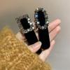 Korea Rhinestone Hairpins Retro Black Women Snap Hair Clip Elegant Side Clip Girls Luxury Crystal Barrettes Hair Accessories