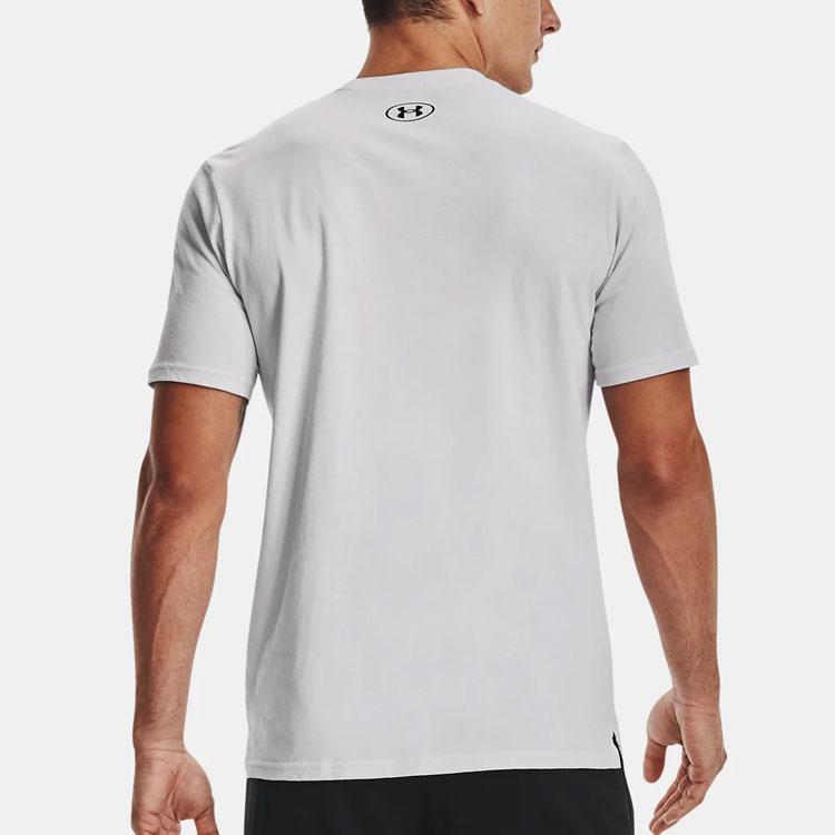 Under Armour Printed Crew Neck Short Sleeve T-Shirt Men Tops Gray 1362995-014