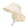 Outdoor Sun Bucket Hat for Women Men Large Brim Shawl Sun Hat Ice Silk UV Protection Sunshade Empty Top Cap Hiking Fishing Climb Visors Headwear