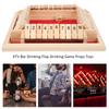 Wooden Shut the Box Dice Game 4 Sided 10 Numbers Board Tabletop Pub Game for Kids Adults