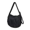 Shoulder Bag Nylon Bag Hobo Bag Large Capacity Tuck Crescent Bag Shape Plain Simple Large [Universal Overalls] (OS, BLK)