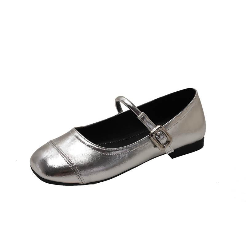 Mary Jane Shallow Single Shoes Women's Spring and Summer 2025 New Korean Version Versatile Square Head Flat Bottom Soft Sole Doudou Shoes Women