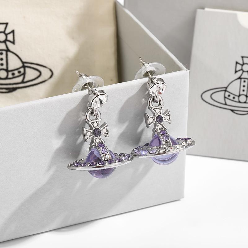 Комплект колье и серег «Императрица Цыси Сатурн Градиентный Бриллиант Сфера» для женщин