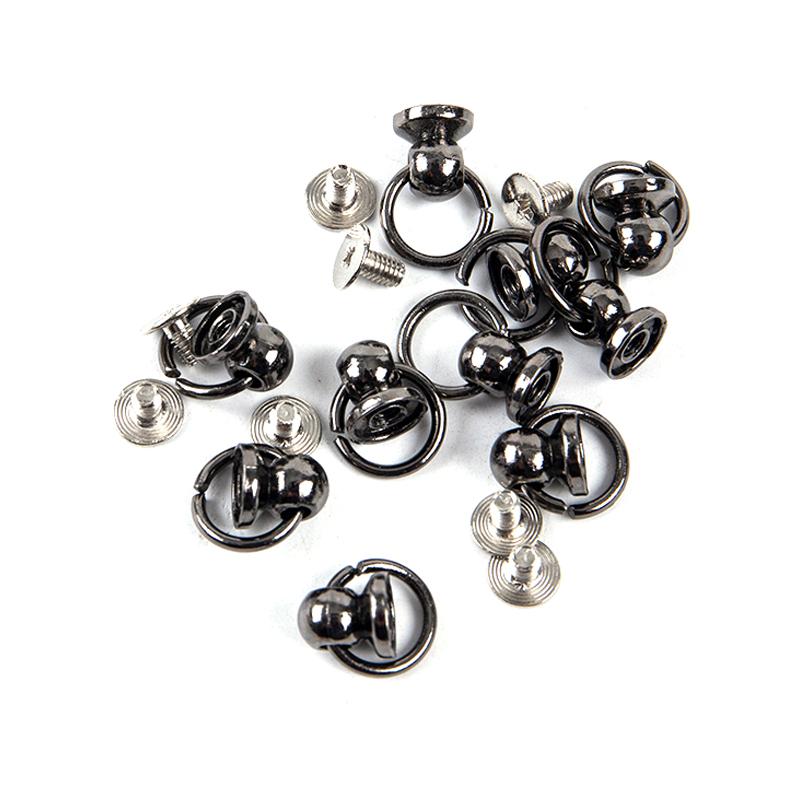 10Pcs 8Mm Metal Button O Ring Stud Screwback Craft Bag Phone Screw Nail Rivet