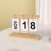 Wooden Flipping Calendar Large Number Display Home Office Decor Standing Reusable Perpetual Desktop Daily Calendar Photography Props