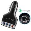 Portable QC 3.0 Quick Charge 4 USB Ports Car Cigarette Lighter Charger Adapter