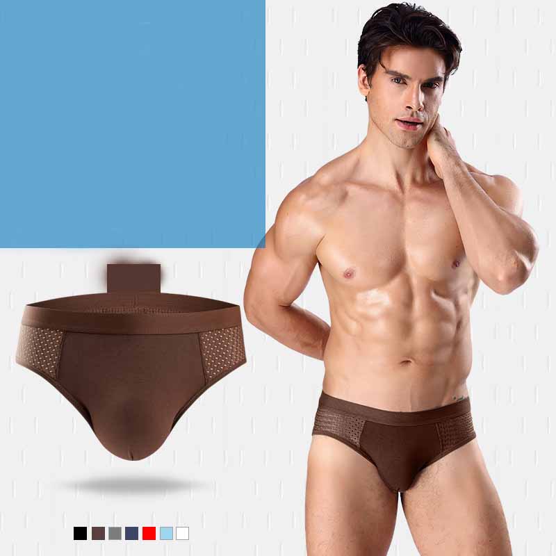 Men's Ice Silk Underwear Sexy Mesh Panties Antibacterial Moisture Absorbent Soft Men's Breathable Men's Triangle Shorts