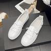 2025 Women Shoes Female Pu Leather Walking Sneakers Low Platform Sneakers Loafers White Flat Slip On Vulcanize Casual Shoes