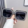 Women's Large Frame Rhinestone Sunglasses with UV Protection - Stylish Outdoor Shades