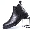 Fashion Luxury Chelsea Buckle Leather Men Boots Crocodile Pattern Ankle Boots Men Shoes Solid Boots Men Spring/Autumn Drop Shipping 2024