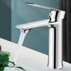 Brass Core Modern Bathroom Sink Faucet Chrome Copper Alloy Single Handle Deck Mounted Hot Cold Mixer Sink Wash Basin Water Tap