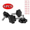 4PCS Black M6 M8 Threaded Star Shaped Head Knob Carbon Steel Thumb Screw Star Knobs Grips