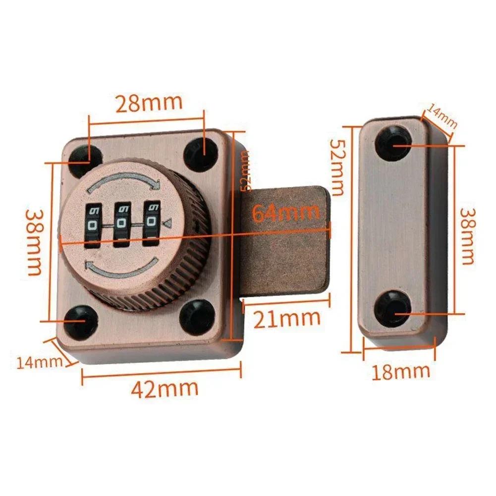 3 Digit Combination Password Door Lock Cam Code Lock Zinc Alloy For Mailbox Cabinet Door Hardware Sliding Bolt Lock