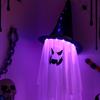 2 Packs Halloween Ghost Lights Outdoor Spooky Hanging Witch Hat Ghost Battery Operated Halloween Lamp for Yard Porch