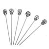 Skull Cocktail Picks Martini Picks Reusable Olive Picks Garnish Skewer Fruit Toothpicks Pack of 6
