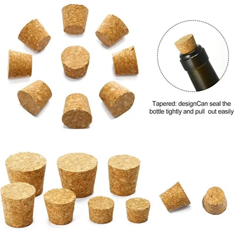 5/100pc Tops DIA 8mm To 58mm Wooden Cork Lab Test Tube Stopper Kettle Pudding Bottle Cork Cap Burette Tube Wood Plug Cork Stopper