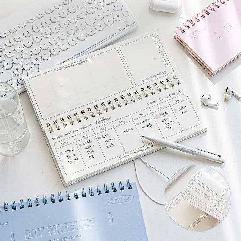 54 Sheets Weekly Planning Notebook Stationery Work Reminder Memorandum Can Stand Table Planner Stationery Daily Schedules