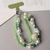 Phone Charms Wrist Strap 3-in-1 Beaded Phone Lanyard Jewelry with Tether Tab,Folded Length: 14cm