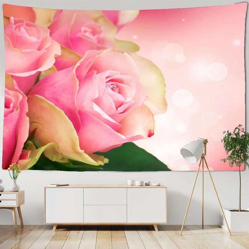 Beautiful White Cloud Rainbow Flower Hanging Cloth Home Wall Decoration Tapestry Office Living Room Tapestry