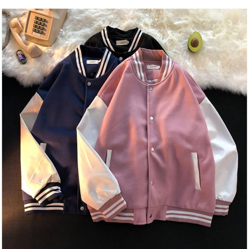 Vintage Baseball Jacket Women Korean Fashion College Black Varsity Jackets Female Bomber Coat Oversize Streetwear Y2k