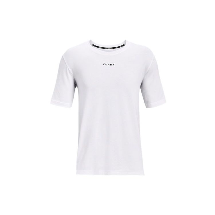 Under Armour Curry Series Solid Color Casual Breathable Sports Short Sleeve T-Shirt Men Tops White 1370255-100