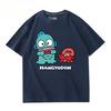 Hangyodon Harajuku Creative Pattern T-shirt Men's Casual Comfortable Summer 100% Cotton T-shirt Trend Fashion Loose T-shirt