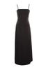 Women's Style Plus Size Black Woven Thin Strap Evening Dress